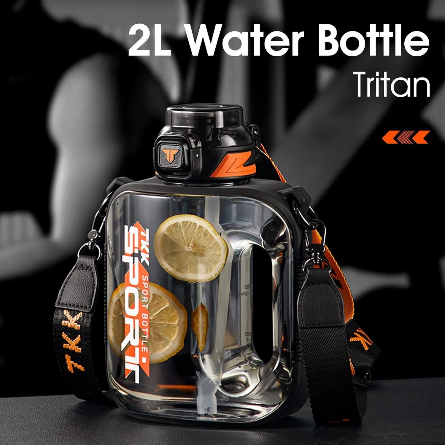 TKK Half Gallon Water Bottle Jug with Straw Large Capacity Plastic Water Bottle Dishwasher Safe 1/2 Gallon 64 Oz Water Bottle Jug BPA Free Tritan for Gym Yoga Travel Camping Outdoor Purple
