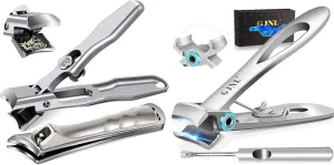 Toenail Clippers for Seniors Thick Nails - Popular Ultra Sharp Wide Jaw Nail Clippers for Men with Catcher, Upgrade Slant Curved Blade Fingernail Cutter for Ingrown Nails