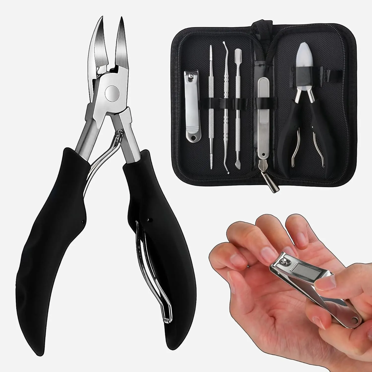 Toenail Clippers for Thick Nails,Large Nail Clippers for Thick & Ingrown Toenails for Men and Adults, Seniors, Predicure, Professional, Super Sharp Curved Blade Grooming Tool