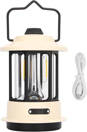Topyond LED Camping Lantern, Portable Survival Lanterns, 5‑170lm Waterproof Ergonomic Portable Camping Ambient Lantern with Metal Handle for Camping(Off-White)