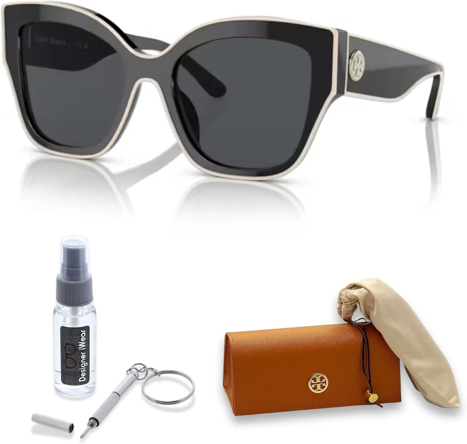 Tory Burch TY7184U Cateye Sunglasses for Women   BUNDLE With Designer iWear Complimentary Eyewear Kit