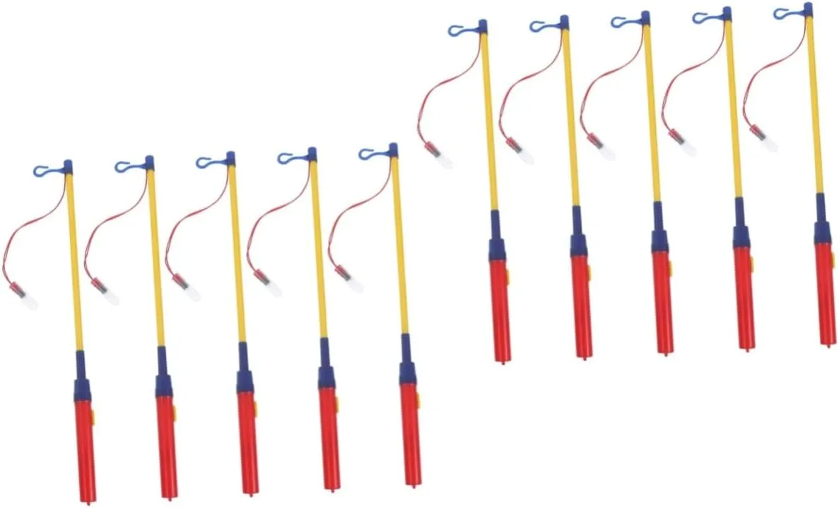 Totority 2sets Glow Lantern Sticks Set Boys and Girls Lantern Stick Toy Handmade Diy Plastic Poles for Outdoor Decor 5pcs*2