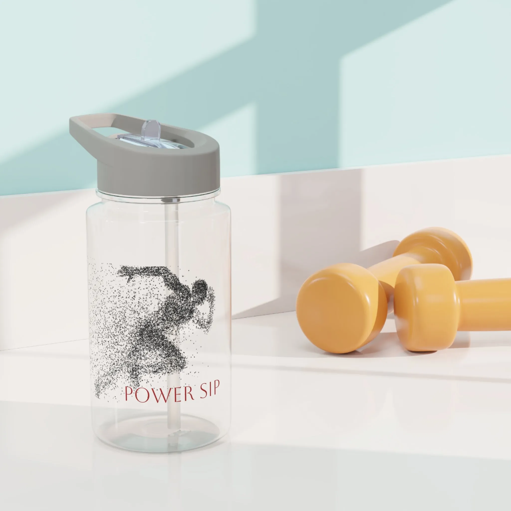 Transparent Water Bottle Power Sip BPA-Free