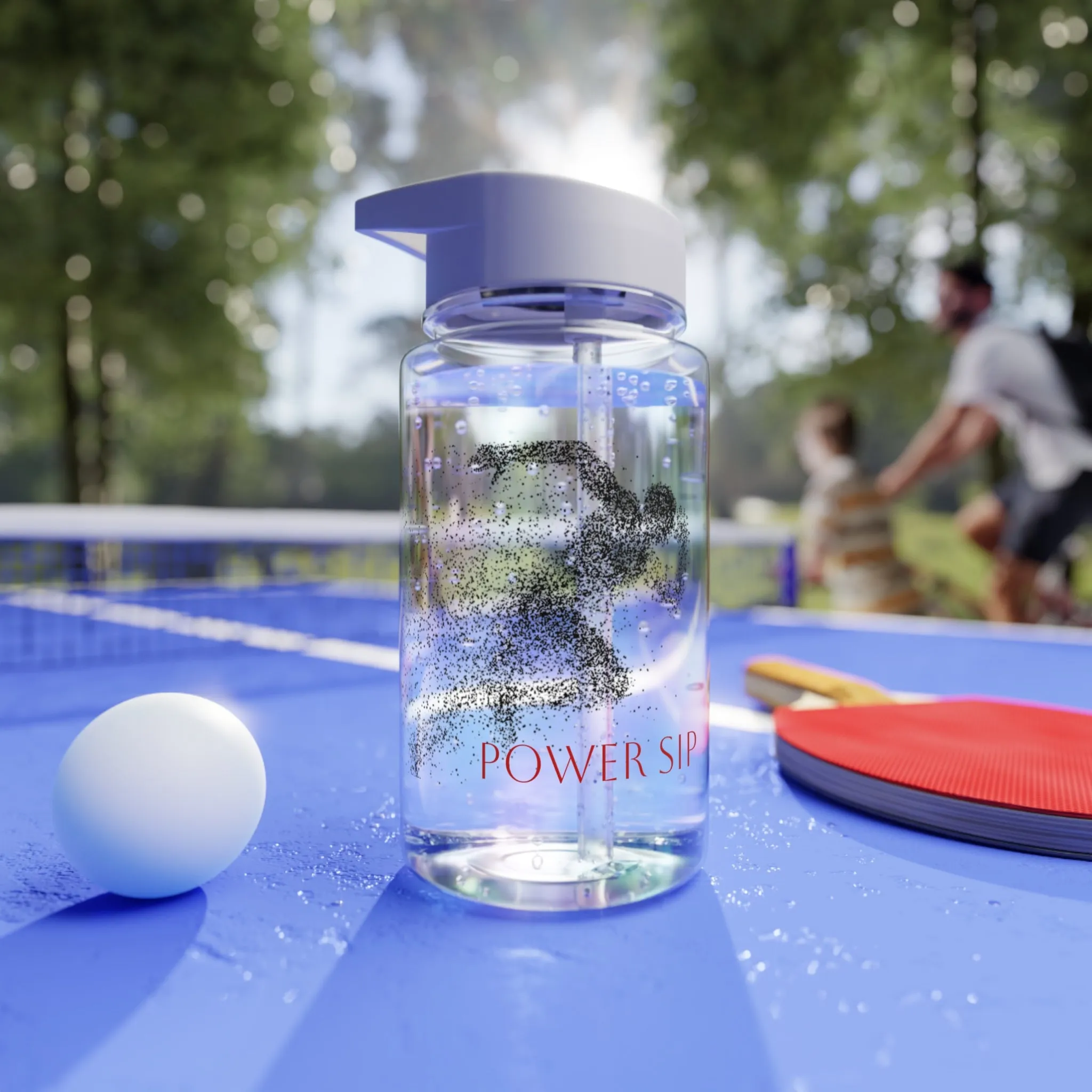 Transparent Water Bottle Power Sip BPA-Free