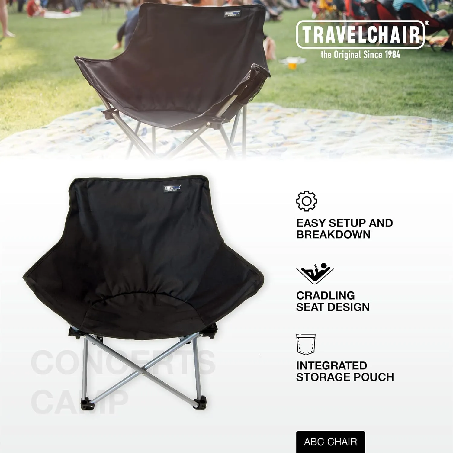 Travel Chair ABC Chair, Black