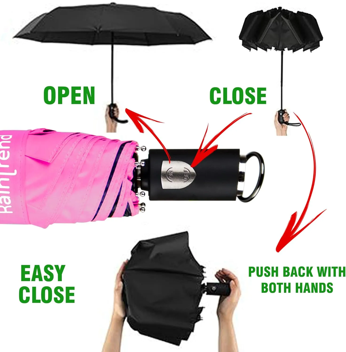 Travel Mini Umbrellas for Rain & Sun UV Protection Compact Folding Automatic Lightweight and Small Сollapsible Windproof Umbrella Women