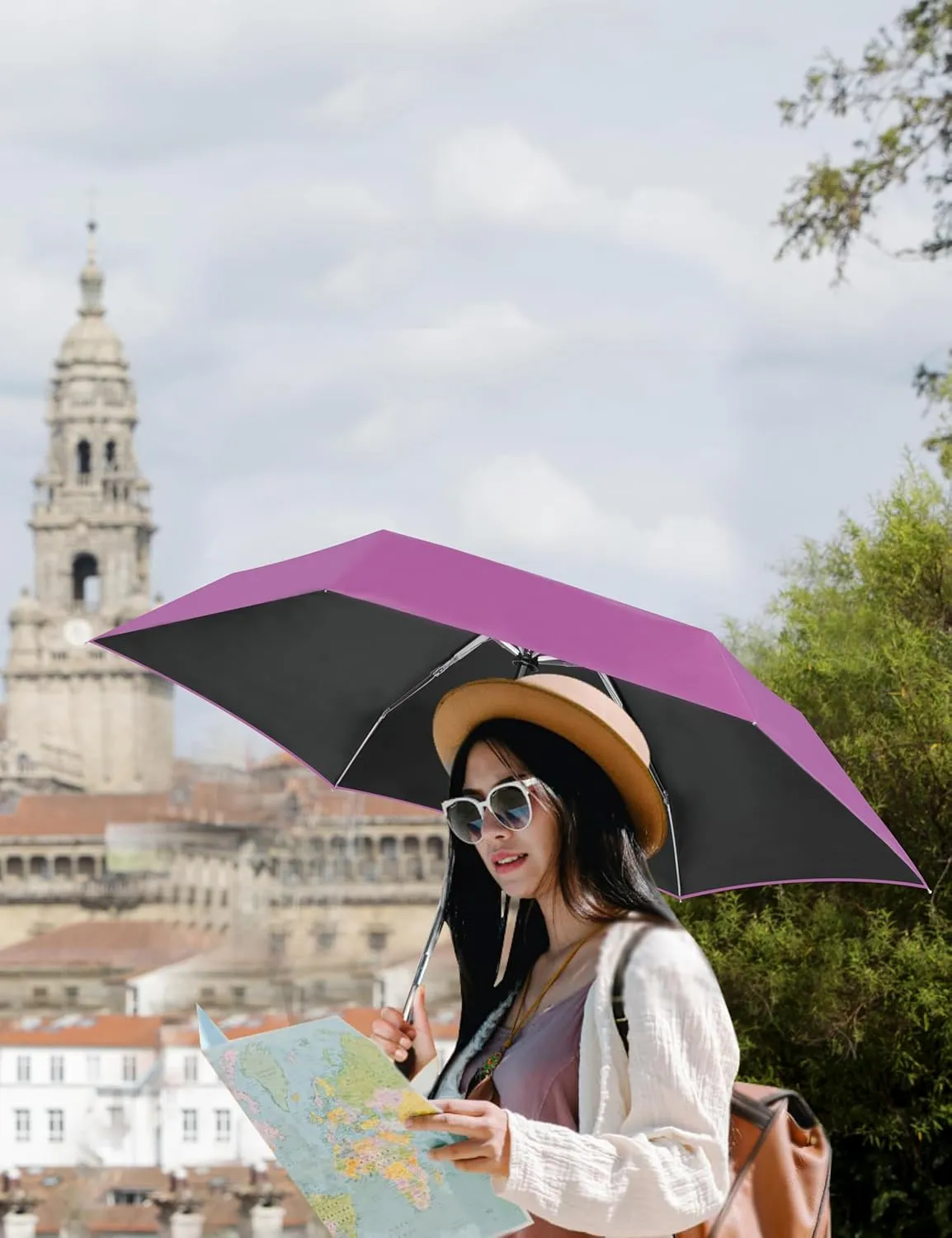 Travel Mini Umbrellas for Rain & Sun UV Protection Compact Folding Automatic Lightweight and Small Сollapsible Windproof Umbrella Women