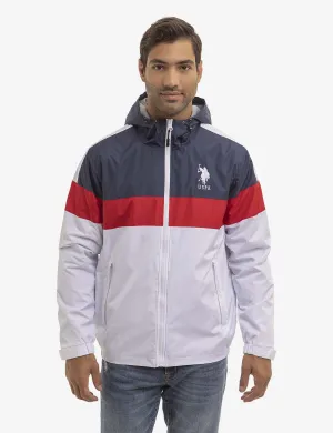 TRICOLOR HOODED WINDBREAKER