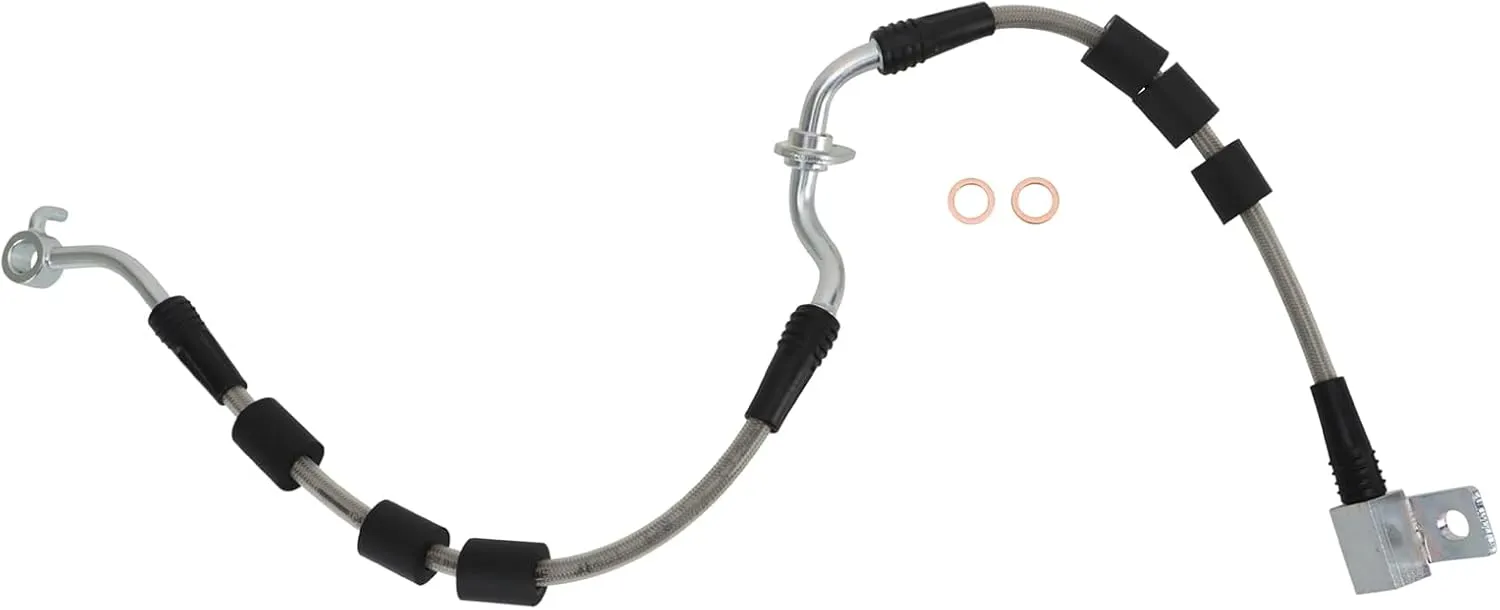 TRQ Front Performance Brake Hose Set Compatible with 2006-2009 Ford Fusion 2007-2009 Lincoln MKZ 2006 Zephyr 2003-2008 Mazda 6 Mercury Milan