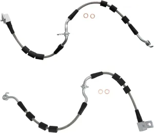 TRQ Front Performance Brake Hose Set Compatible with 2006-2009 Ford Fusion 2007-2009 Lincoln MKZ 2006 Zephyr 2003-2008 Mazda 6 Mercury Milan