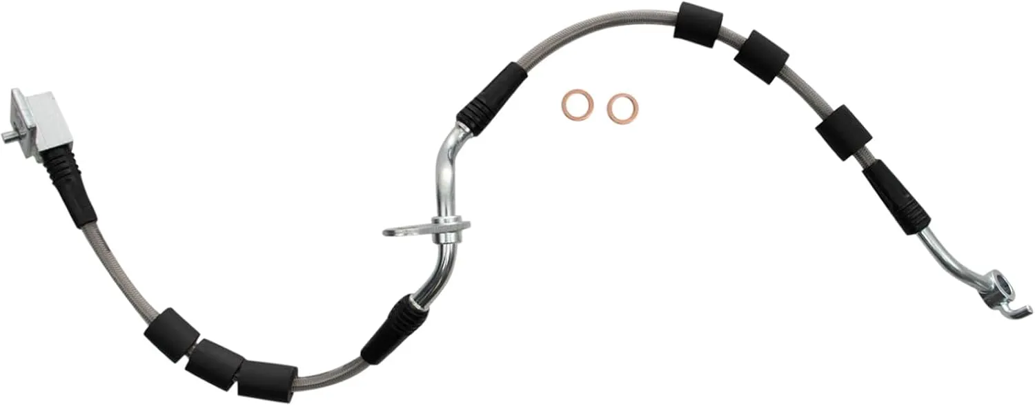 TRQ Front Performance Brake Hose Set Compatible with 2006-2009 Ford Fusion 2007-2009 Lincoln MKZ 2006 Zephyr 2003-2008 Mazda 6 Mercury Milan