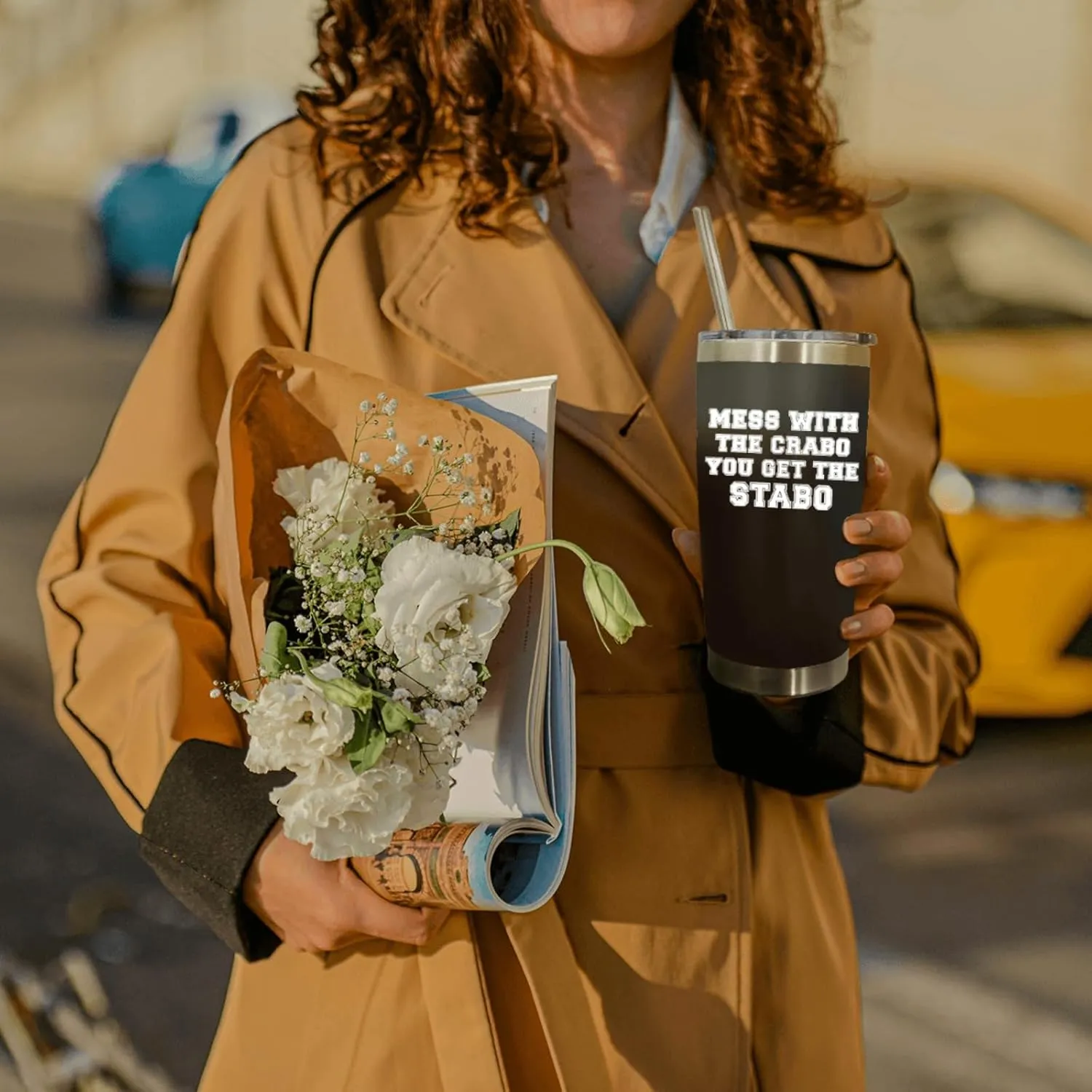 Tumbler Mess With The Crabo You Get The Stabo Tumbler Insulated for Hot and Cold Stainless Tumbler with Lids and Straws for Men for Home