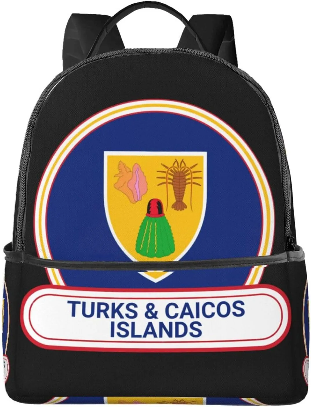 Turks Caicos Islands Flag Badge Casual Backpack Travel Backpacks Outdoor Sports Rucksack Lightweight Daypack Fashion Carry-on Bag for Weekender Traveling