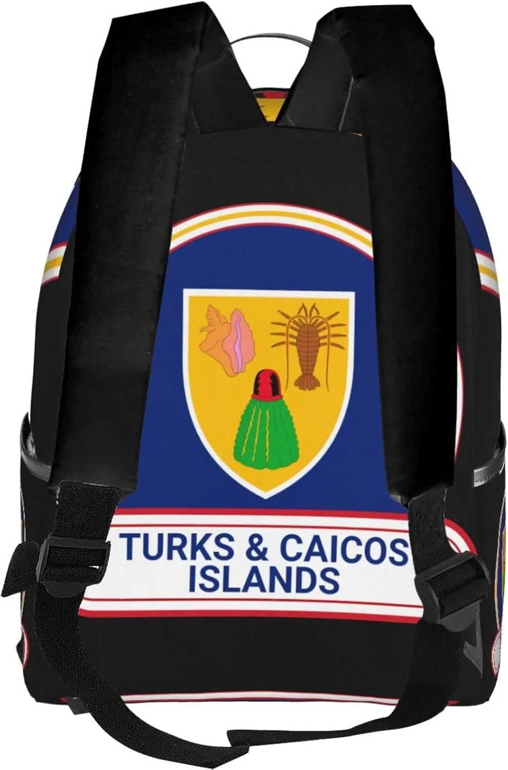 Turks Caicos Islands Flag Badge Casual Backpack Travel Backpacks Outdoor Sports Rucksack Lightweight Daypack Fashion Carry-on Bag for Weekender Traveling