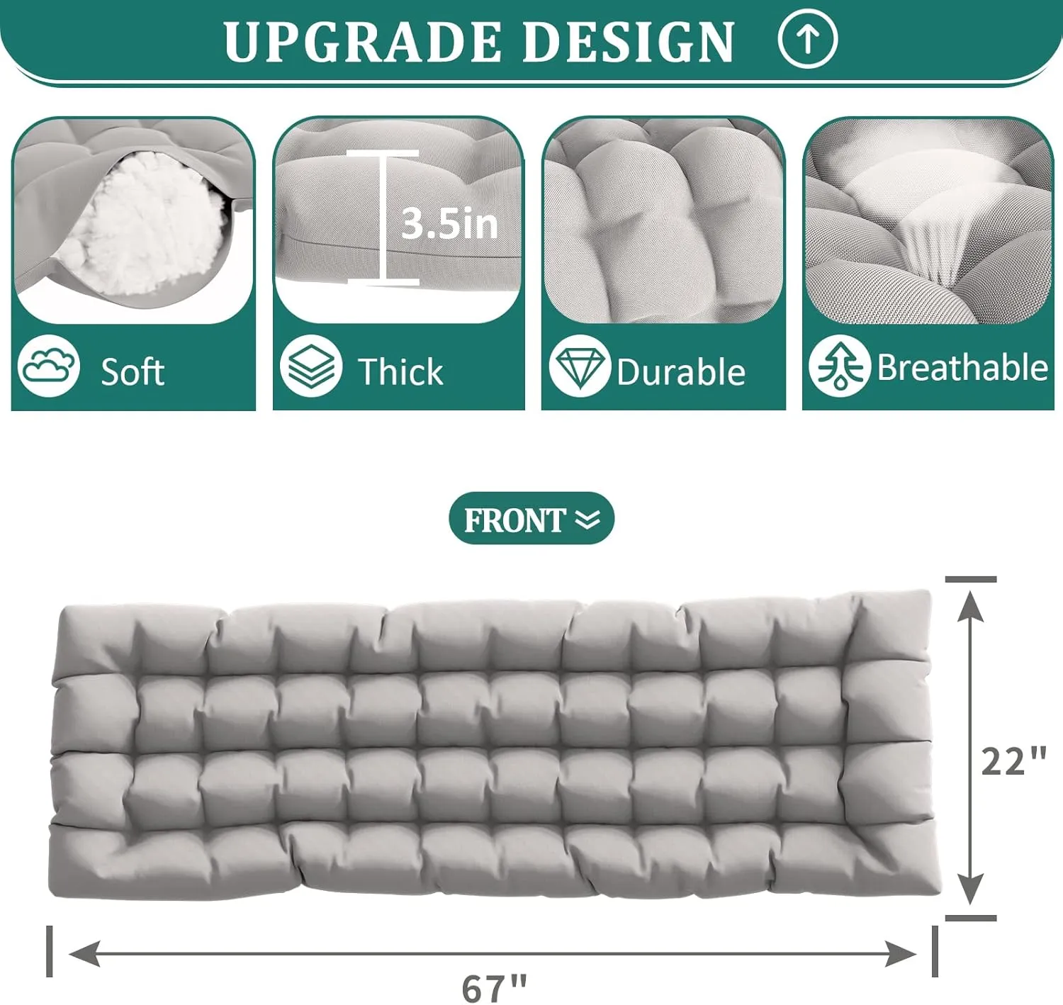 UDPATIO Oversized Zero Gravity Chair 29In XL Patio Reclining Chair with Cushion, Outdoor Folding Recliner with Pillows|Cup Holder|Foot Rest|Padded Headrest, Grey, Support 500LB