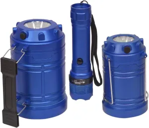 Ultimate Flashlight and Lantern Bundle Set of 3 (Blue)