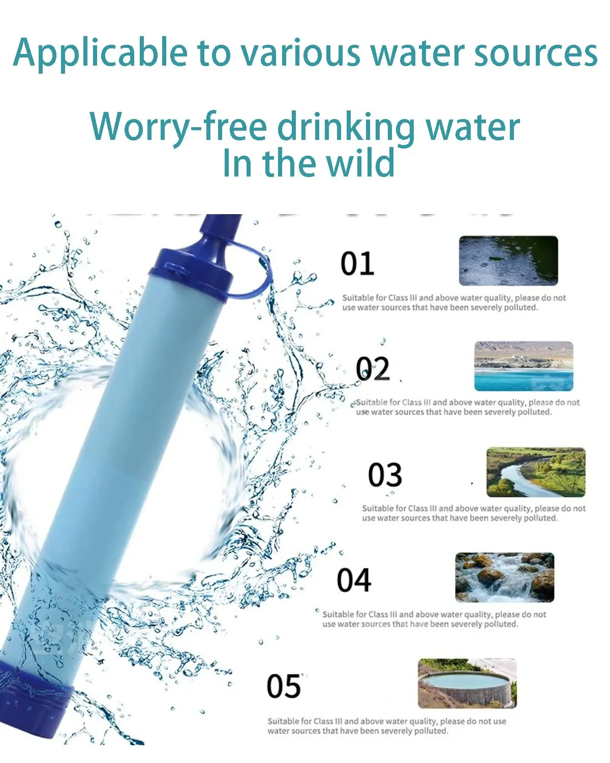 Ultimate Survival Water Filter Straw - Military Grade Portable Purifier for Hiking, Camping & Emergency Preparedness (4)