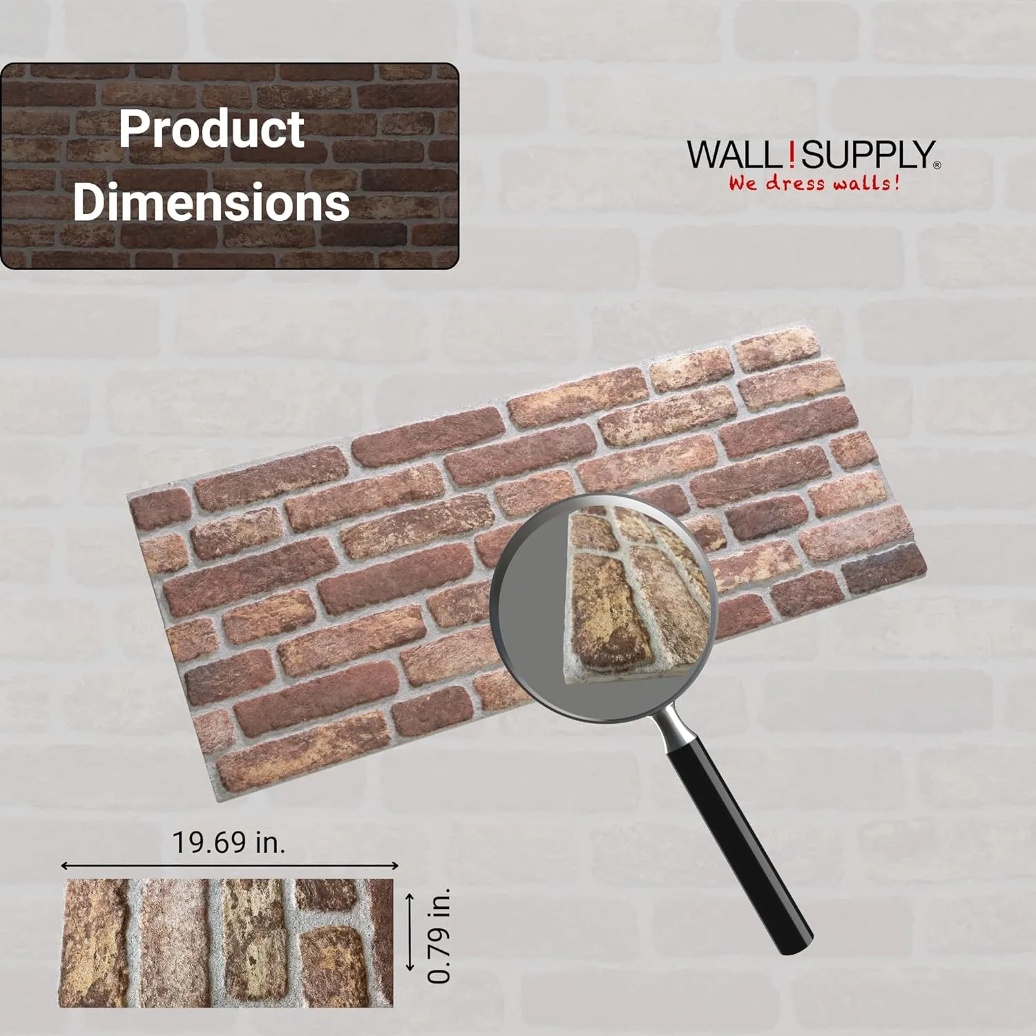 Ultralight Loft Brown Nuance HD Printed – 3D EPS Foam Wall Panels – Easy DIY Installation – Loft Brick Look – 4 Pack