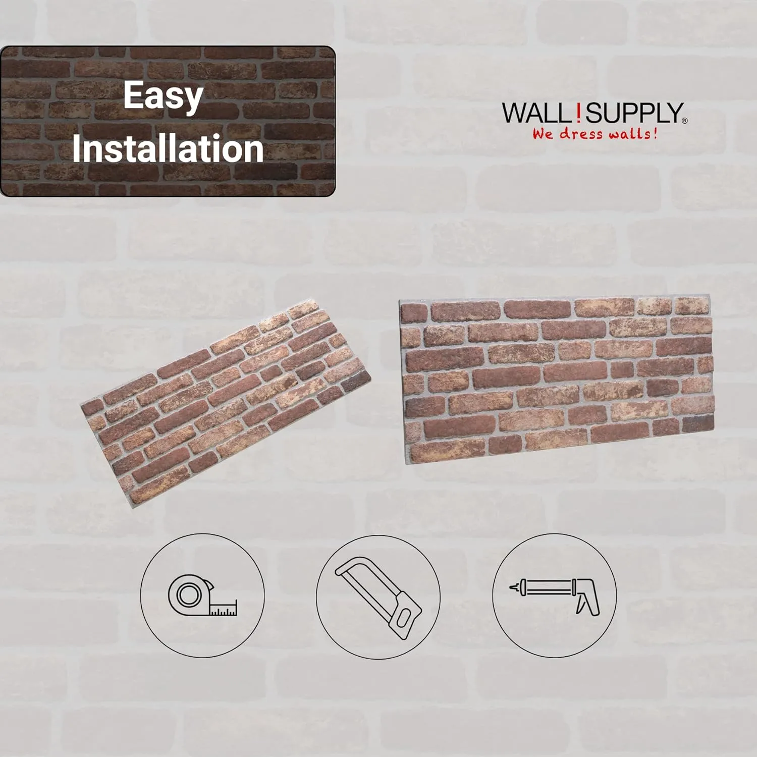 Ultralight Loft Brown Nuance HD Printed – 3D EPS Foam Wall Panels – Easy DIY Installation – Loft Brick Look – 4 Pack