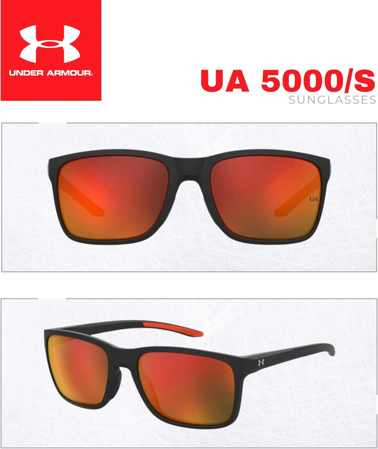 Under Armour UA0005/S Hustle Rectangular Sunglasses for Men   BUNDLE with Designer iWear Eyewear Kit