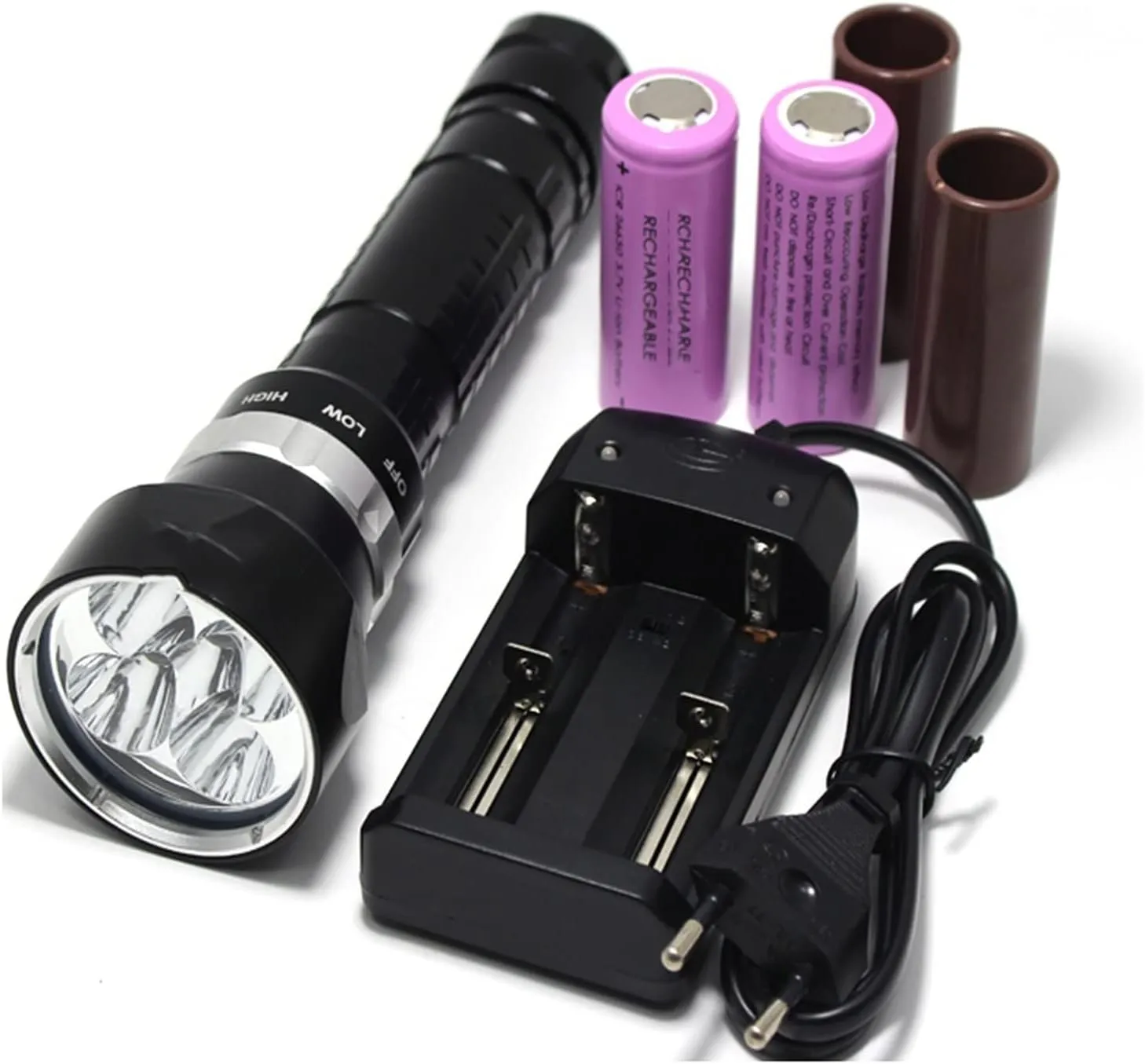 Underwater Lights 50W 3-Mode 8000 Lumen XM-L2 5 X L2 LED Diving Flashlight Torch 200M Underwater Waterproof LED Flash Light Lantern for Outdoor Exploration Under Water Sports (C 1) (D 1)