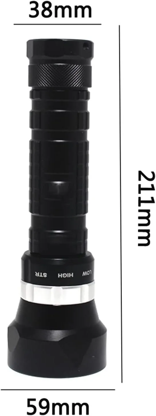 Underwater Lights 50W 3-Mode 8000 Lumen XM-L2 5 X L2 LED Diving Flashlight Torch 200M Underwater Waterproof LED Flash Light Lantern for Outdoor Exploration Under Water Sports (C 1) (D 1)
