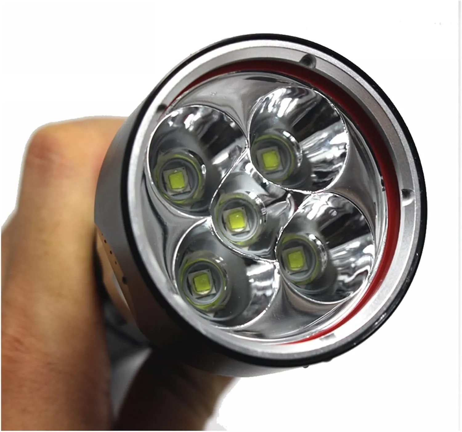 Underwater Lights 50W 3-Mode 8000 Lumen XM-L2 5 X L2 LED Diving Flashlight Torch 200M Underwater Waterproof LED Flash Light Lantern for Outdoor Exploration Under Water Sports (C 1) (D 1)