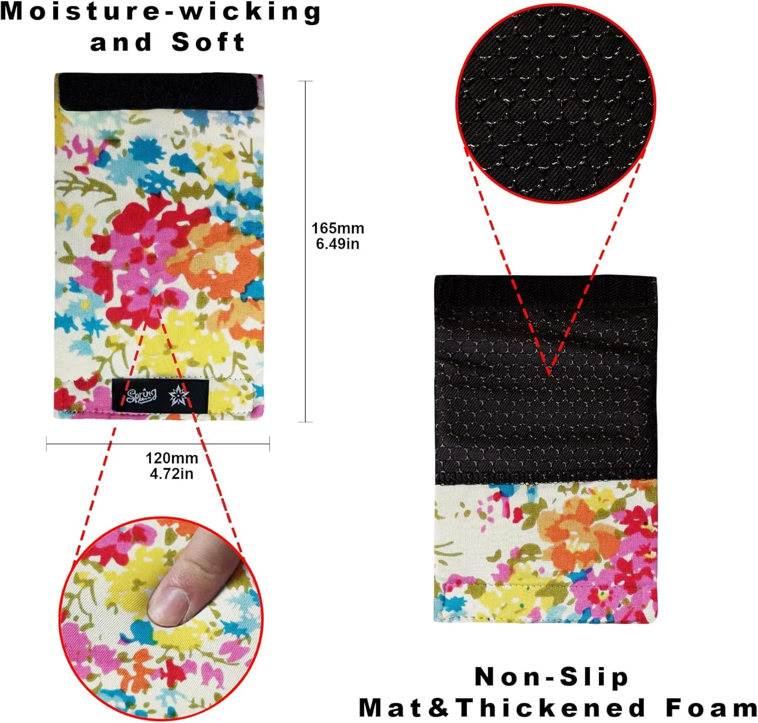 Universal Walker Hand Grip Padded Covers Non-Slip Cushion Foam for Folding Wheelchair Rollator Crutch Handle Pads 2-Pack Yellow flower