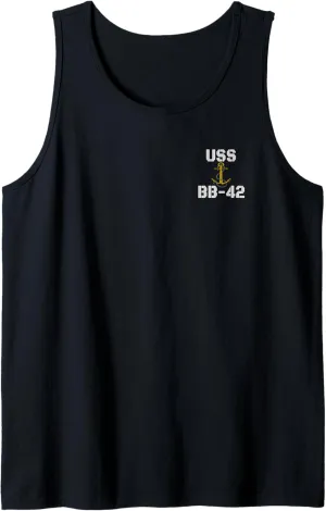USS Idaho BB-42 Battleship Veterans Day Warship Front&Back Tank Top