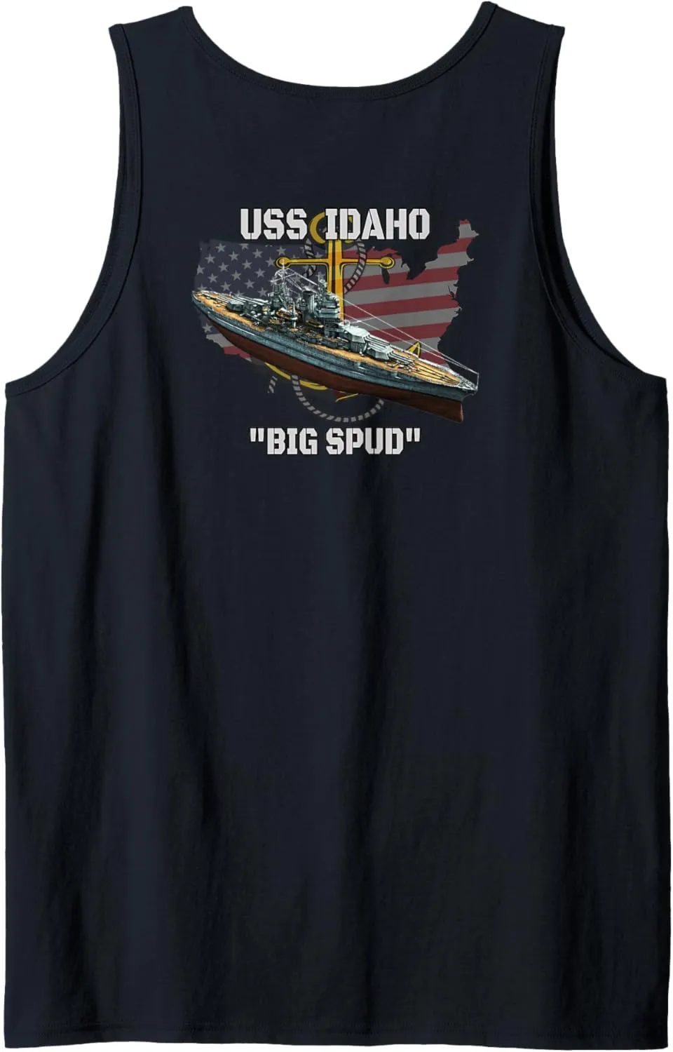 USS Idaho BB-42 Battleship Veterans Day Warship Front&Back Tank Top