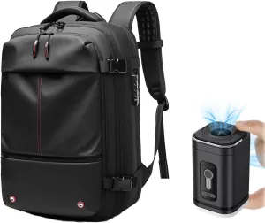 Vaccage-Vaccage Backpack, 60L Expandable Vaccage Bag with Pump, Waterproof Anti Theft Vacuum Back Pack for Travel & Business (Black Vacuum Pump)