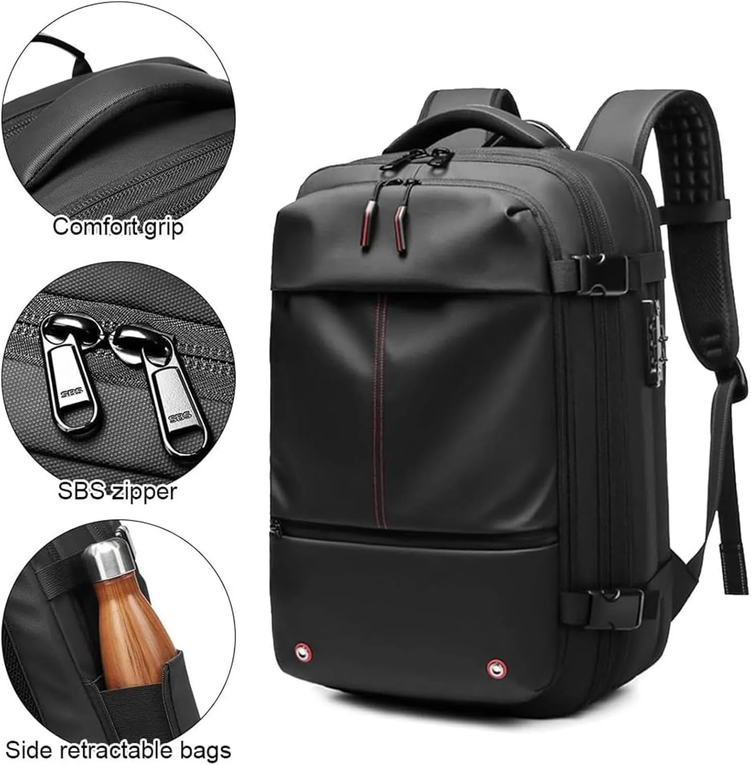 Vacpack Backpack, vacuum backpack, 60L Vacuum Compress Pack Expandable Backpack, Waterproof And Anti-Theft Travel(Gray,Without vacuum pump)