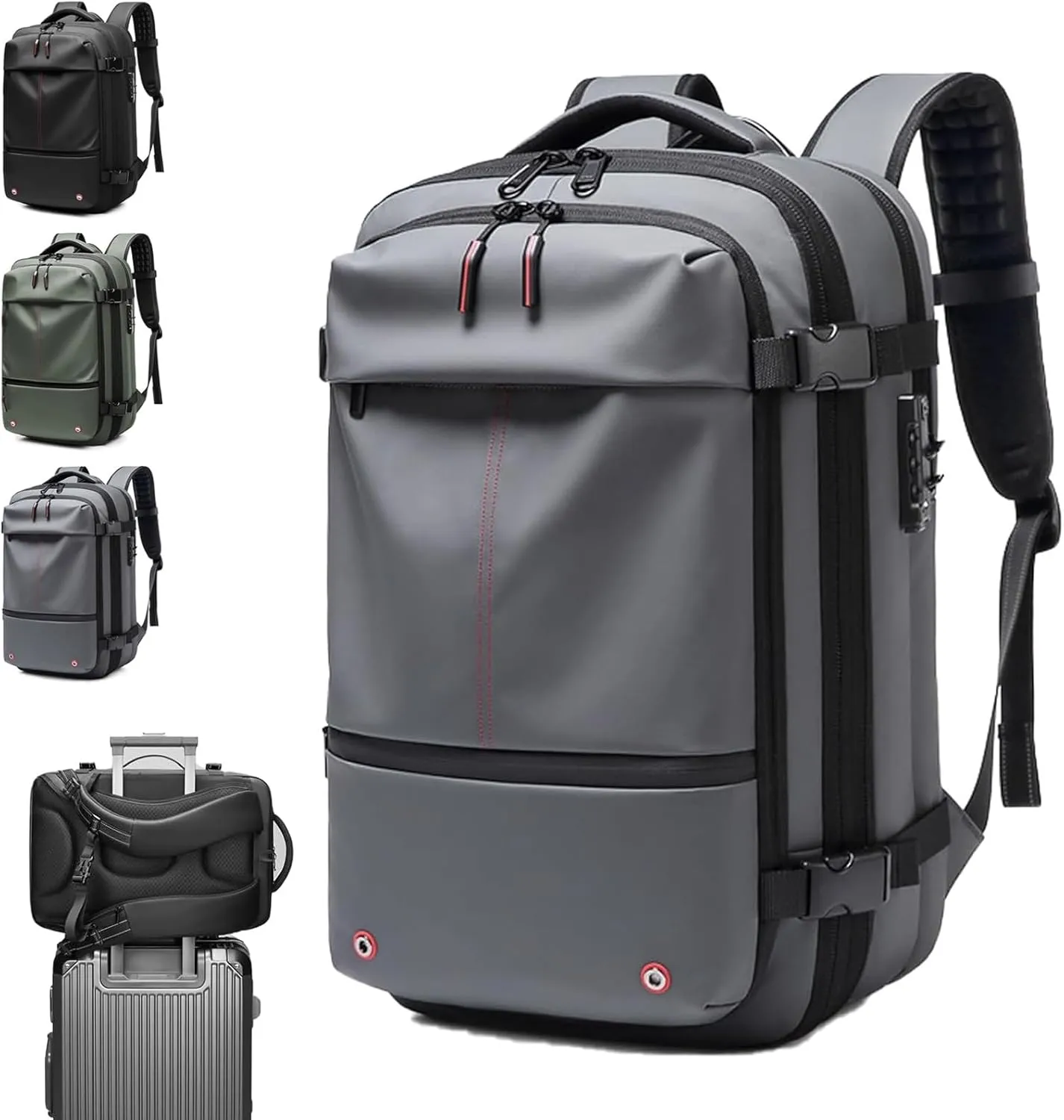Vacpack Backpack, vacuum backpack, 60L Vacuum Compress Pack Expandable Backpack, Waterproof And Anti-Theft Travel(Gray,Without vacuum pump)