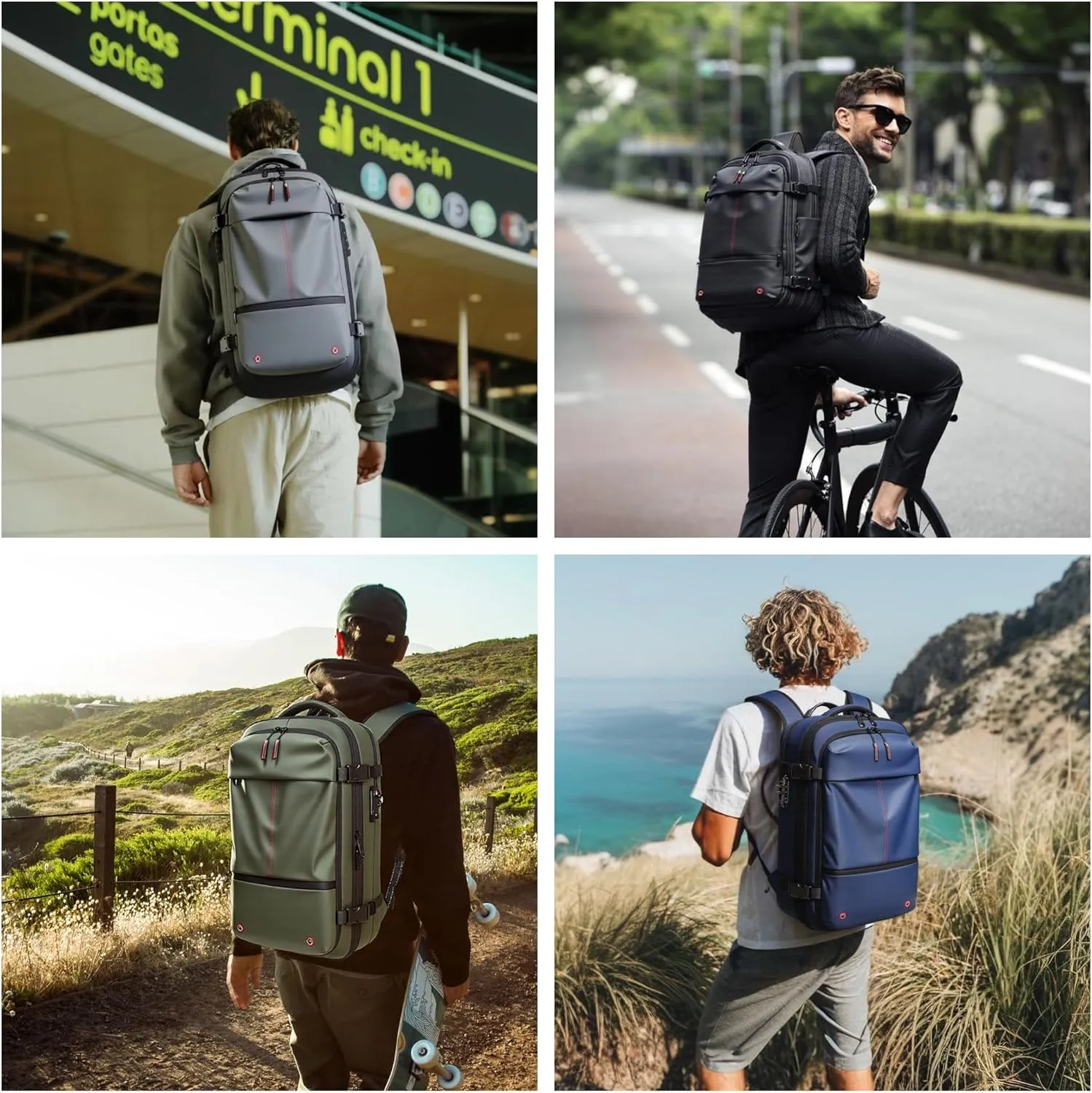 Vacpack Backpack with Pump, Airback Backpack with Vacuum Seal Compression, 17”Laptop Vacuum Backpack Travel with TSA Lock