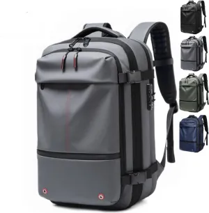 Vacpack Backpack with Vacuum, 60l Expandable Travel with Pump, Vacuum Seal Compression Travel Backpack (Gray-One-way exhaust valve)