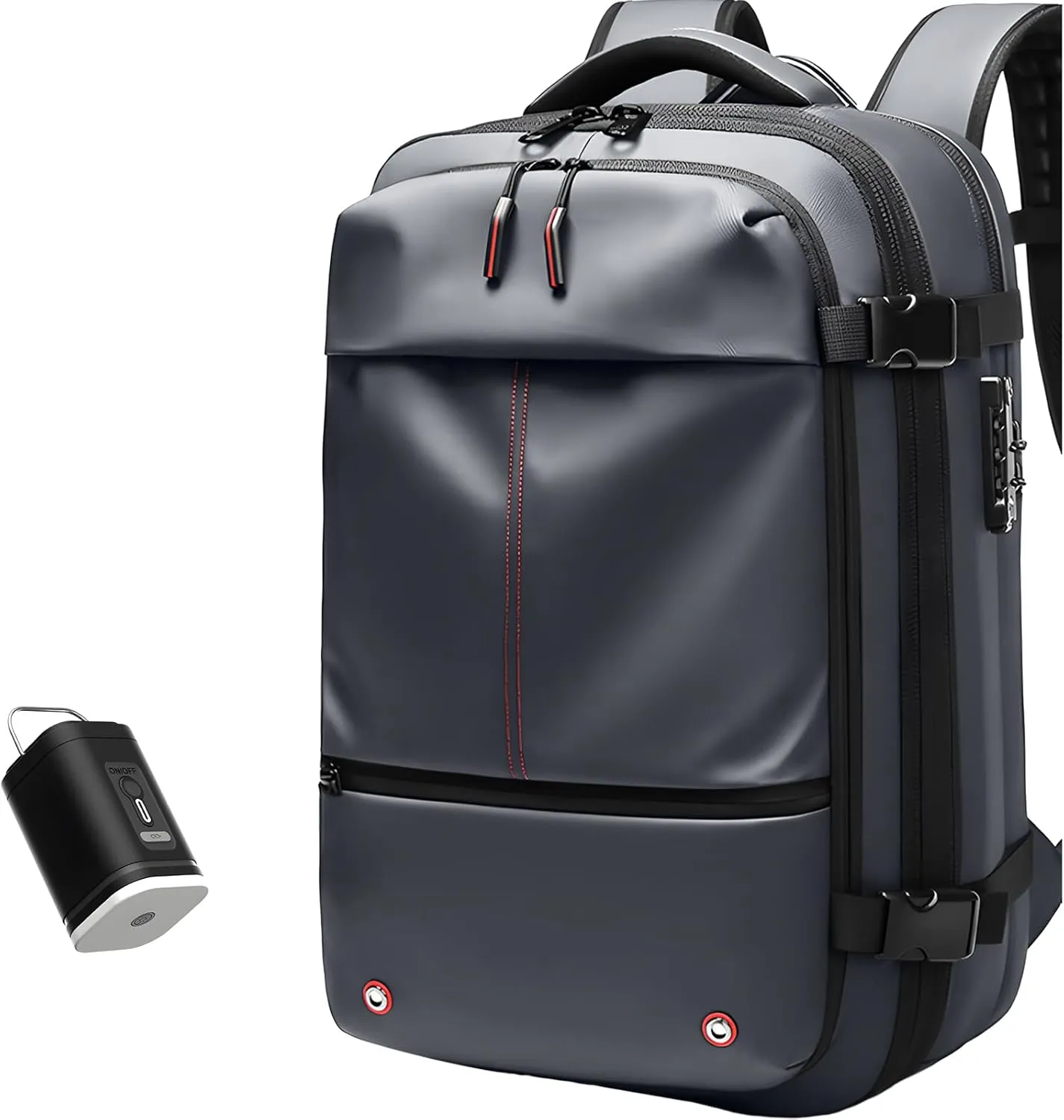 Vacpack, Vacuum Backpack, Carry On Airback Backpack, 60L Expandable Travel Airbag with Vacuum Seal Compression, Water Resistant, TSA Anti-Theft (Electric Air Pump Included)