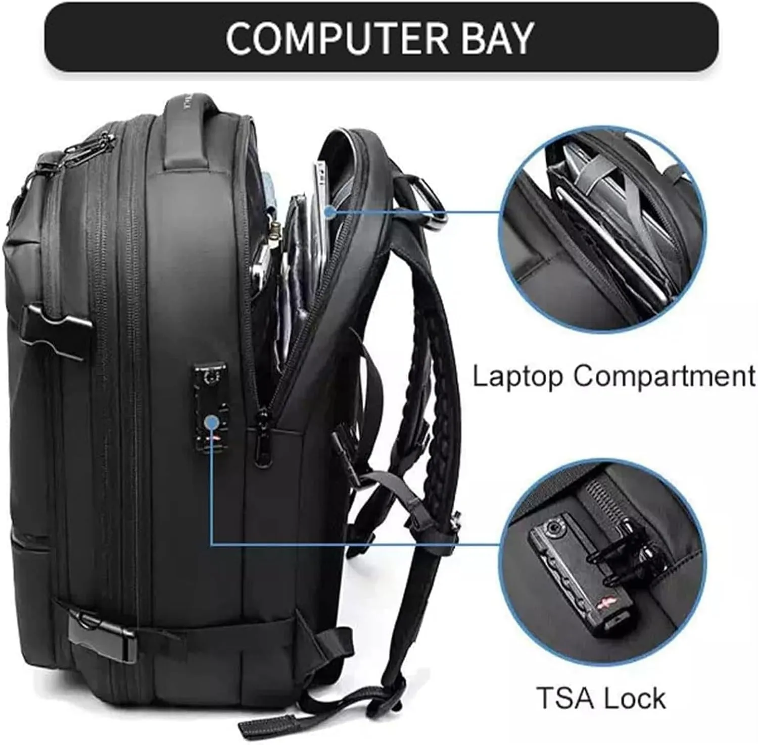Vacspace Backpack, Prestora Pack, Vacuum Seal Travelm, Vacpack With Vacuum, Pump And Lock,Airbag Backpacks Carry On Flight With Usb Charging Port,Vacuum Seal (Gray)