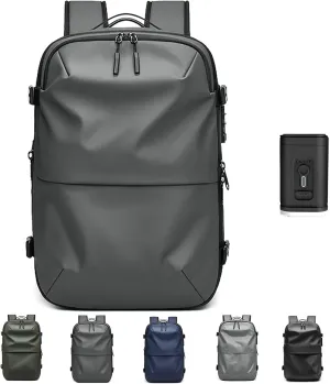 Vacspace Backpack, Veloussette Prestige Space Bag Vacuum Backpack Travel Anti Theft Lock Expandable Large Capacity (Dark grey, Large)