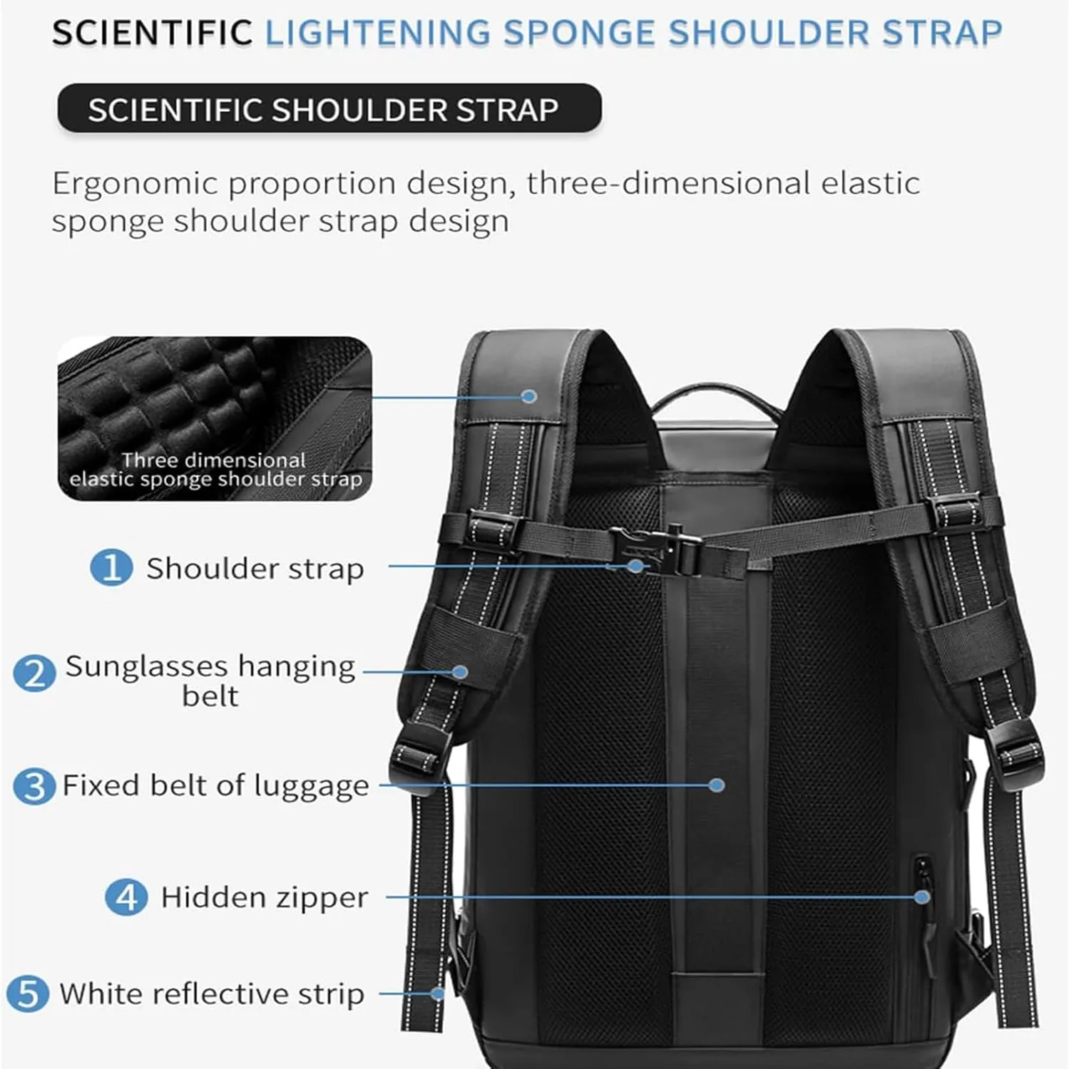 Vacspace Backpack, Veloussette Prestige Space Bag Vacuum Backpack Travel Anti Theft Lock Expandable Large Capacity (Dark grey, Large)