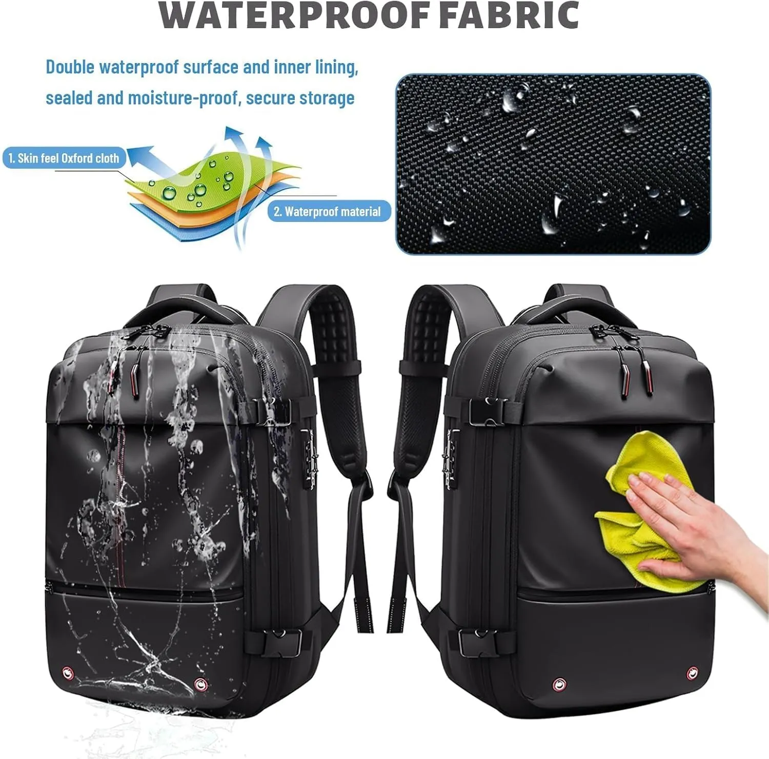 Vacuum Backpack Travel Bag, Compression Backpack with Pump, 60L Expandable Air Compression with Lock,Multi Pocket Waterproof (Army Green)