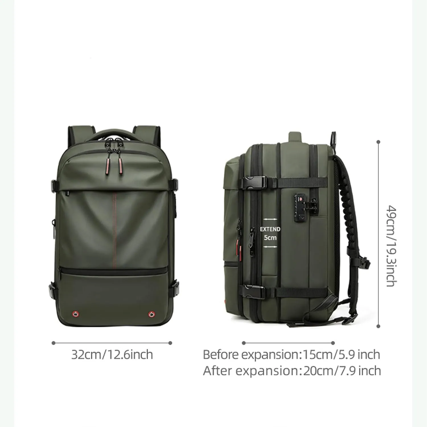 Vacuum Compression Backpack, Airopack Backpack, Airlines Approved, Fits 17 Inch Laptop for Travel, Business, Camping (Black with air pump)