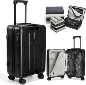 Vacuum Seal Air Compression 20-Inch Suitcase Carry-On Travel Luggage USB Port AirCabin Pro Pump TSA Lock Backpack Airback Vacpack 20" - Advanced Hinomoto Wheel Lock (1X Vacuum Bag - 50L)