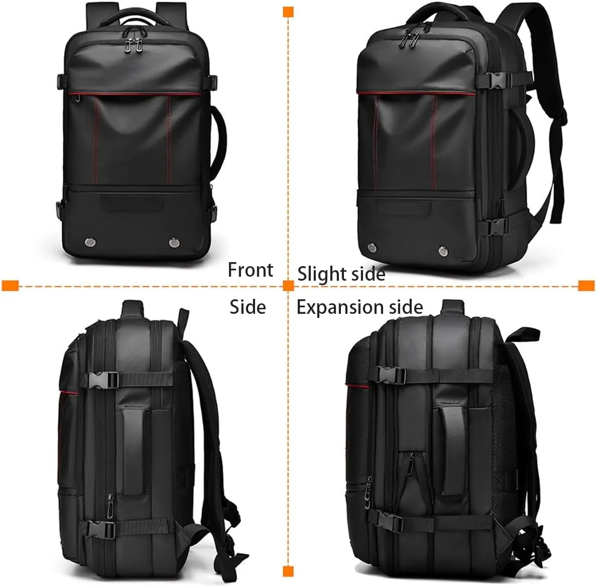 Vacuum Seal Carry on Backpack, Carry on Luggage with Vacuum Compression with Air Pump, Anti Theft Expandable Vacuum Suitcase with USB Charging Port for Laptop, Travel, Business, College, Camping(Gray
