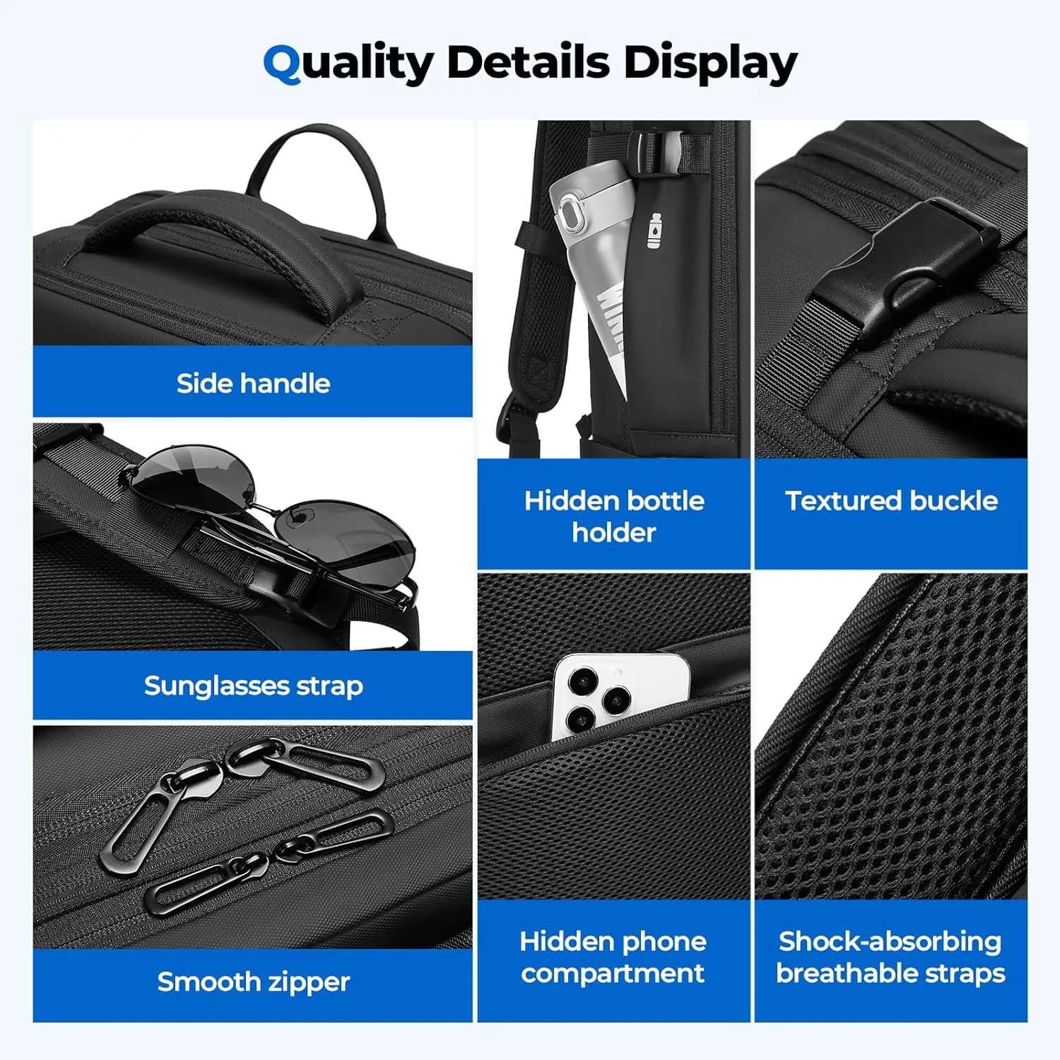 Vacuum Seal Compression Backpack Travle Backpack 60L Expandable Vacpack with USB Charging Port, Carry-On Suitcase Luggage Water-Resistant (Vacuum Pump Included)