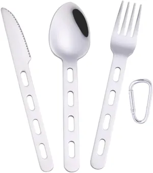 VANZACK 2 Sets Lightweight Stainless Steel Cutlery Fork Spoon Knife Set Portable Camping Utensils Steak Tableware Kitchen Essentials