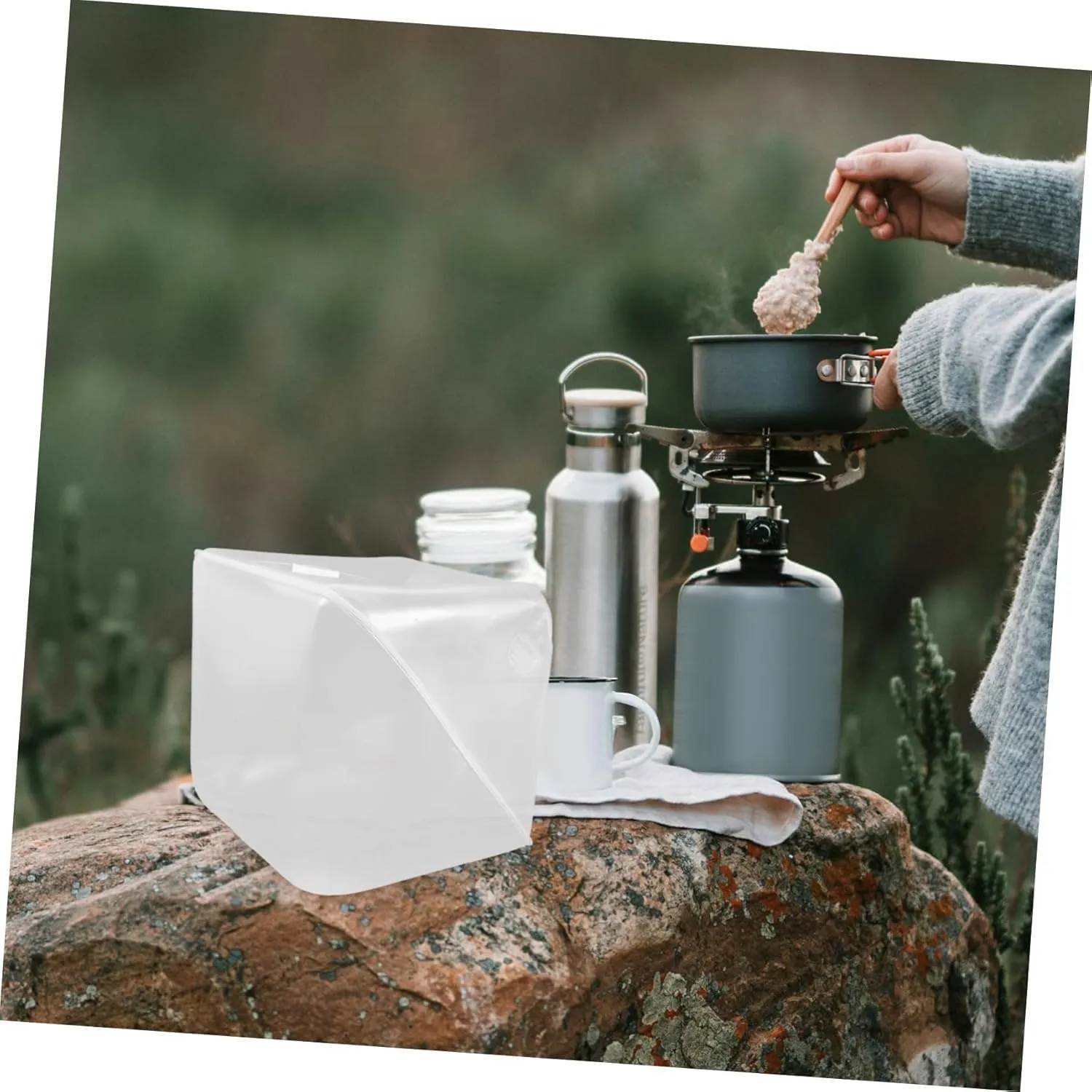 VANZACK Outdoor Water Storage Container 10l Folding Water Tank Collapsible Camping Bucket Spout for Travel