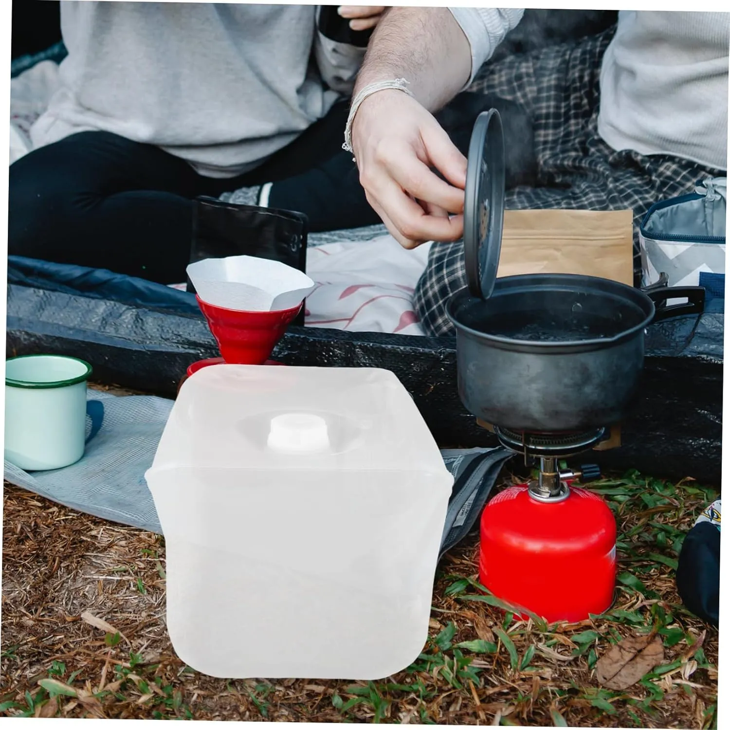 VANZACK Outdoor Water Storage Container 10l Folding Water Tank Collapsible Camping Bucket Spout for Travel
