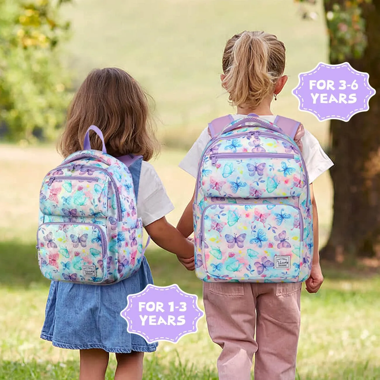 VASCHY Backpack for Girls, Kids Cute Kindergarten Preschool Children 12L Small Backpack Bookbag for School Travel Giltter Butterfly