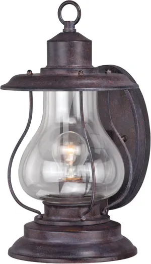 VAXCEL Dockside 1 Light Bronze Coastal Outdoor Wall Lantern Clear Glass