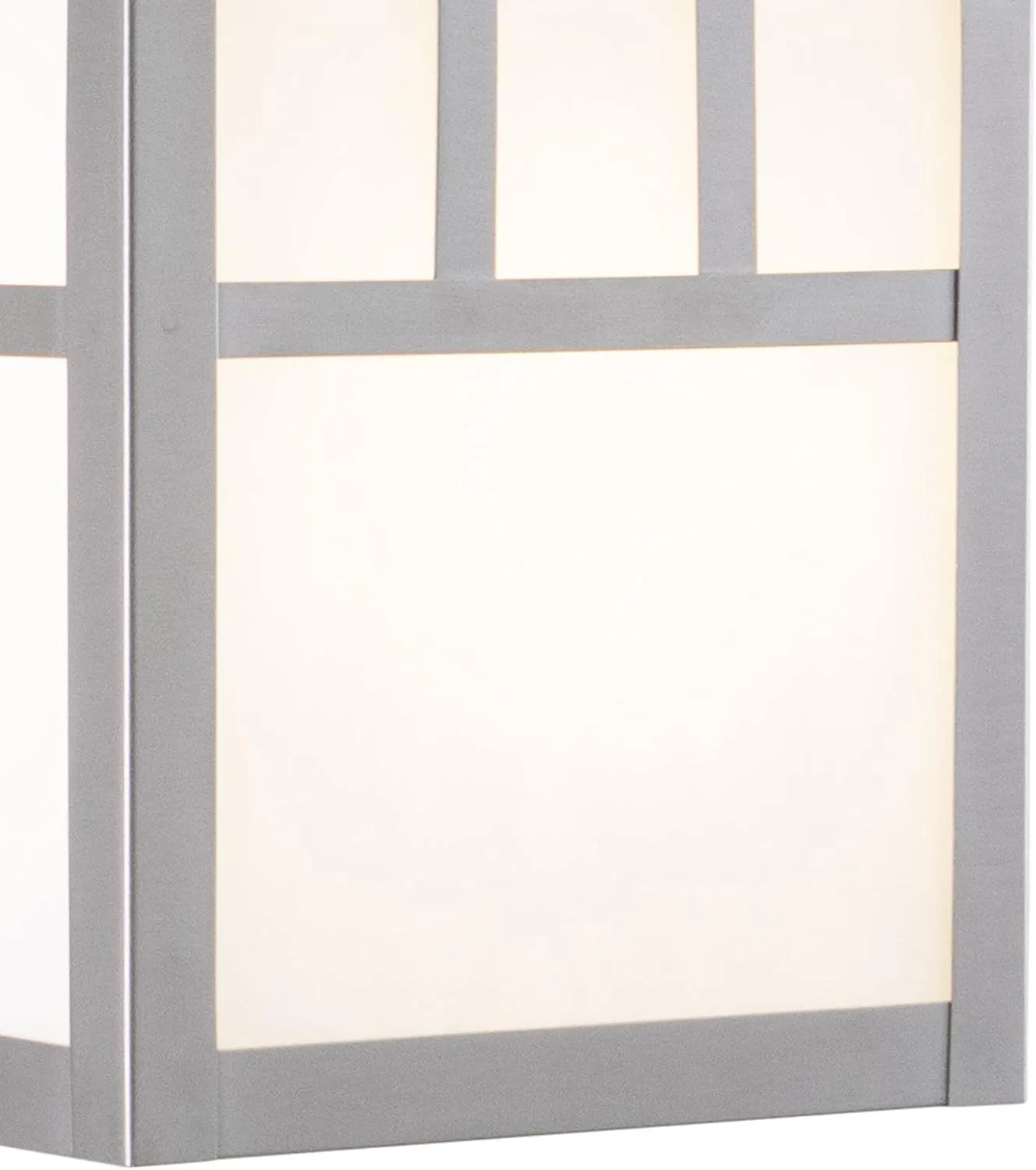 VAXCEL Mission Stainless Steel 1 Light Rectangle Outdoor Wall Lantern White Glass